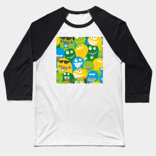 monster fun - green, yellow, blue Baseball T-Shirt